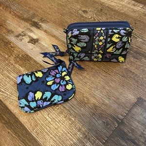 Vera Bradley Wristlet & Coin Pouch - “Indigo Pop”
